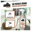 A spray bottle of spider repellent is shown next to images of spiders and text promoting the product. Produktbild-Vorschau