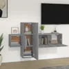 The Living Store 3-tlg. TV-Schrank-Set Grau Sonoma Produktbild-Vorschau 1