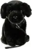 Labrador Kuscheltier schwarz sitzend mit Leine 35 cm Hund Produktbild-Vorschau 2