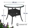 CASARIA® Tavolo Rotondo da Giardino Polyrattan Ø 80 Piano Anteprima dell’immagine prodotto 3