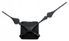 A black clock mechanism with two hands, isolated on a white background. Produktbild-Vorschau