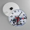 Wanduhr - Rund - Glasuhr - Hubschrauber Berge Gipfel Winter Produktbild-Vorschau 2