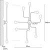 Opviq, Truva - N-698, Lampadario, Nero, Metallo, 140 x 140 Anteprima dell’immagine prodotto 3