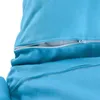 A close-up view of a light blue fabric with a zipper. Produktbild-Vorschau