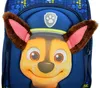 Close-up of a blue backpack featuring a plush character face with large ears. Produktbild-Vorschau