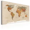 Vliesstoff Leinwandbild - World Map: Beige Chic 120x80 cm Produktbild-Vorschau 2