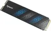 A black M.2 NVMe SSD with blue and gray geometric patterns. Produktbild-Vorschau