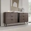 Kommode/dressoir TERZO K163 6S, gestreept front, metalen Productafbeelding-voorbeeld 1