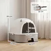 PawHut Katzentoilette Edelstahl mit abnehmbar Deckel Produktbild-Vorschau 3