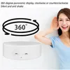 A woman is shown next to a rotating display stand, with text and graphics indicating its 360-degree functionality. Náhled obrázku produktu