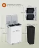 Diagram showing dimensions of a kitchen trash can and its internal bins. Produktbild-Vorschau