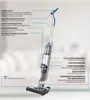 A product image of a cordless wet dry vacuum cleaner with feature callouts. Produktbild-Vorschau