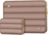Two padded cases, one larger for a laptop and a smaller one for accessories, are shown side-by-side on a white background. Produktbild-Vorschau