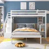 Hochbett mit Schreibtisch, Stauraum und LED-Beleuchtung, Produktbild-Vorschau 3