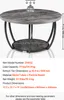 A diagram of a round coffee table with dimensions and load capacity indicated. Voir les images du produit