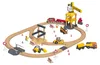 LUPILU Holz Eisenbahnset Baustelle Kinder Spiel59 tlg. Produktbild-Vorschau 1