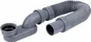 A gray flexible drain pipe with a U-bend and a connection for a sink or bathtub. Anteprima dell’immagine prodotto