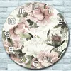 Wanduhr aus Glas Rund fi 30 Vintage Blumen Quarz Deko Produktbild-Vorschau 1