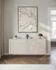 A modern chest of drawers with a contemporary abstract artwork above it, displayed in a well-lit room. Anteprima dell’immagine prodotto