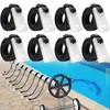 Pool cover straps and a reel system next to a swimming pool. Produktbild-Vorschau