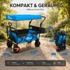 SAMAX Skladací ručný vozík Offroad so strechou - modrý Náhľad obrázku produktu 2