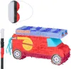 Relaxdays Pinata Set, 3tlg., Feuerwehrauto, zum Aufhängen, Produktbild-Vorschau 1