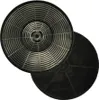 A black circular charcoal filter for a range hood, shown from a slightly elevated angle. Anteprima dell’immagine prodotto