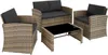 Salon bas de jardin LUCQUES 4 places - marron naturel/gris Voir les images du produit 1