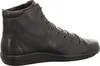 A side view of a black leather high-top sneaker. Produktbild-Vorschau