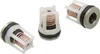 Three small valve components are arranged on a white background. Produktbild-Vorschau
