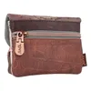 A close-up view of a brown Anekke pouch with multiple zippered compartments. Anteprima dell’immagine prodotto