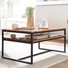 Stolek  100x60x45 cm kovový konferenční stolek z masivního Náhled obrázku produktu 1