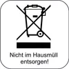 A symbol indicating that the product should not be disposed of in household waste, with German text below. Produktbild-Vorschau