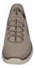 A front view of a tan Skechers slip-on shoe. Produktbild-Vorschau