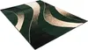 A modern rug with abstract wavy patterns in green, beige, and black. Anteprima dell’immagine prodotto