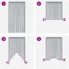 Instructions for cutting a string curtain into different shapes. Produktbild-Vorschau