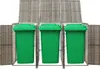 Three green trash bins inside a gray poly rattan enclosure. Náhled obrázku produktu