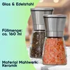 Salz-/Pfeffermühle: Glas & Edelstahl, Keramik-Mahlwerk - Produktbild-Vorschau 4