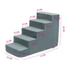 A diagram showing the dimensions of a set of pet stairs. Podgląd zdjęcia produktu
