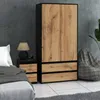 STIV Möbel | Armoire Noir Mat/Dub Wotan 90x50x180 cm | 2 Voir les images du produit 9
