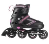 A studio shot of a pair of black and pink inline skates. Produktbild-Vorschau