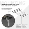 An image showing wall mounting hardware and a shelf bracket attached to a shelf and wall. Produktbild-Vorschau