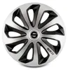 13" Zoll Radkappen Schwarz Silber Radzierblenden Radblenden Produktbild-Vorschau 1