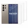 A smartphone and screen protectors are displayed against a white background. Produktbild-Vorschau