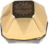 A gold-colored perfume bottle with a faceted design and a dark top featuring the brand name. Anteprima dell’immagine prodotto