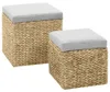 vidaXL Ottoman-Set 2 Stk. Seegras Grau Produktbild-Vorschau 8