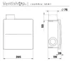 Technical drawing of an Aerauliqua QXD Unterputz Abluftventilator with dimensions. Produktbild-Vorschau