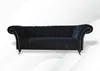 Chesterfield 3 Sitzer Sofa Schwarz Stoff Wohnzimmer Couchen Produktbild-Vorschau 1
