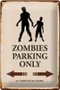 Blechschild Spruch 20x30cm Zombies Parking only all others Produktbild-Vorschau 1
