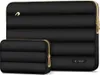 A black laptop sleeve and a smaller black accessory pouch are shown side-by-side against a white background. Produktbild-Vorschau
